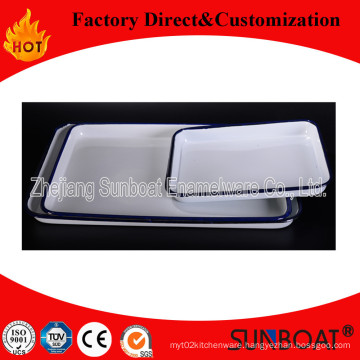 Rectangular Food Plate/Enamel Rectangular Tray/Kitchenware Pan